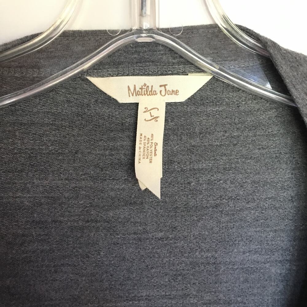 Matilda Jane Count It Out gray waterfall vest (Size L) - Picture 6 of 11